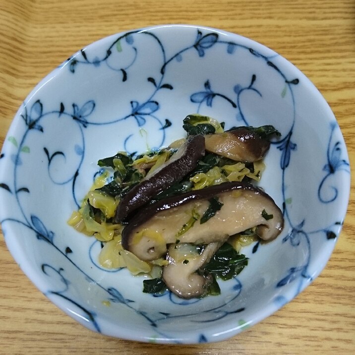 「椎茸と野菜」の生姜じょうゆ炒め